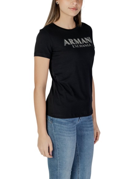 T-shirt femme Armani Exchange noir imprimé | choixmode.fr