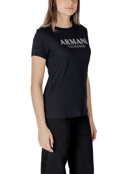 T-shirt femme Armani Exchange noir imprimé | choixmode.fr