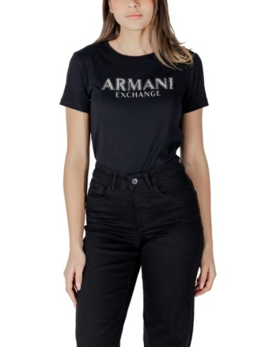 T-shirt femme Armani Exchange noir imprimé | choixmode.fr