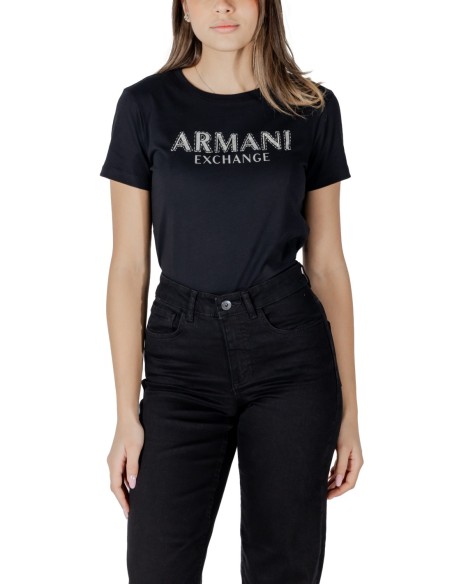 T-shirt femme Armani Exchange noir imprimé | choixmode.fr