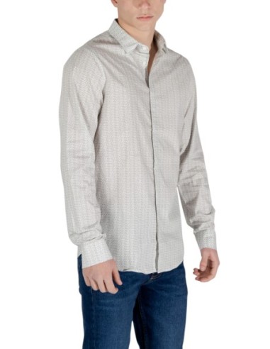 Chemise homme Armani Exchange beige géométrique | choixmode.fr