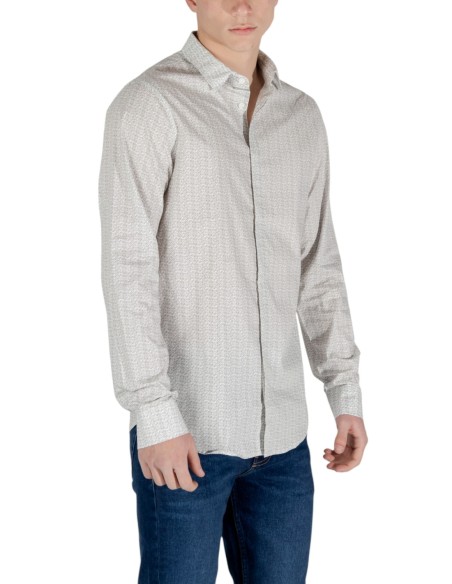 Chemise homme Armani Exchange beige géométrique | choixmode.fr