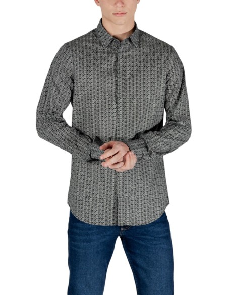 Chemise homme Armani Exchange noire géométrique | choixmode.fr
