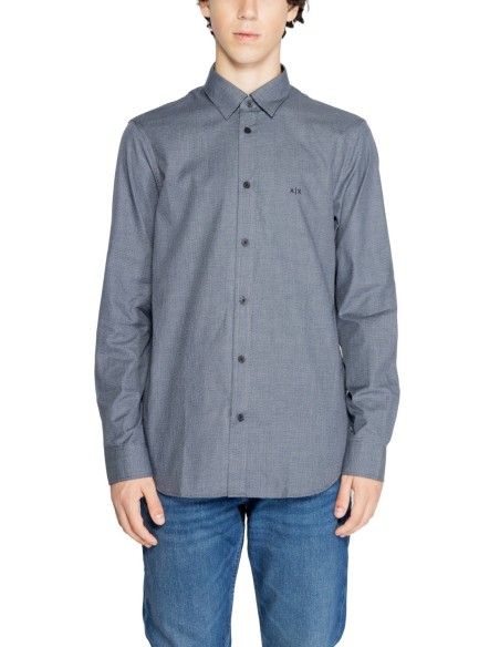 Chemise homme Armani Exchange bleue coton | choixmode.fr