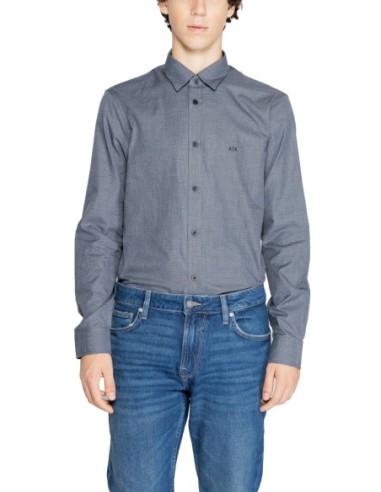Chemise homme Armani Exchange bleue coton | choixmode.fr