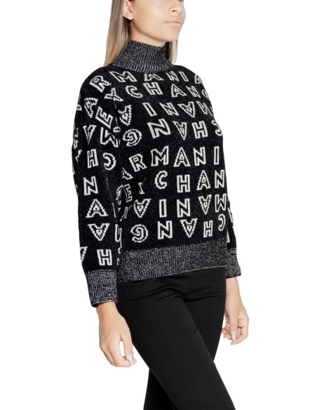 Pull femme Armani Exchange noir imprimé | choixmode.fr