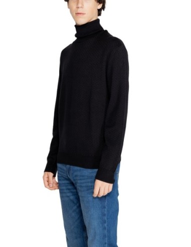 Pull homme Armani Exchange noir col montant | choixmode.fr