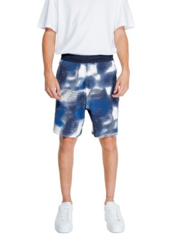 Bermuda homme Armani Exchange bleu imprimé | choixmode.fr