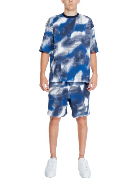 T-shirt homme Armani Exchange bleu imprimé | choixmode.fr
