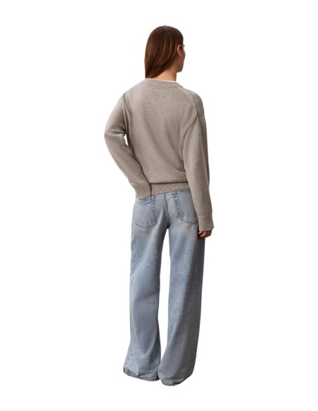 Pull femme Calvin Klein Jeans gris imprimé | choixmode.fr