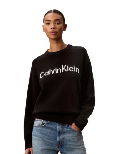 Calvin Klein-Pull femme  Jeans noir imprimé | choixmode.fr