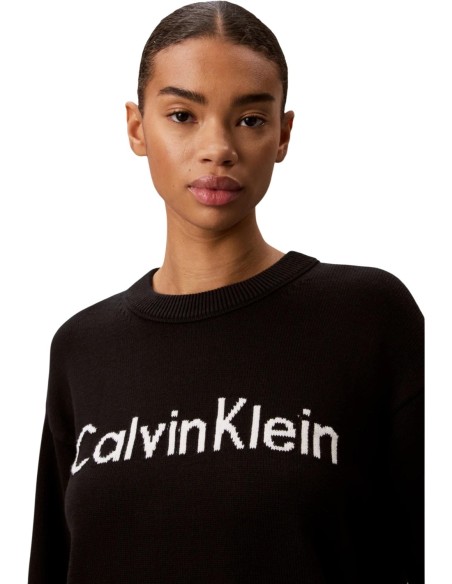 Calvin Klein-Pull femme  Jeans noir imprimé | choixmode.fr