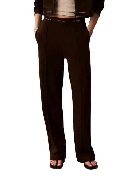 Pantalon femme Calvin Klein Jeans marron coton | choixmode.fr
