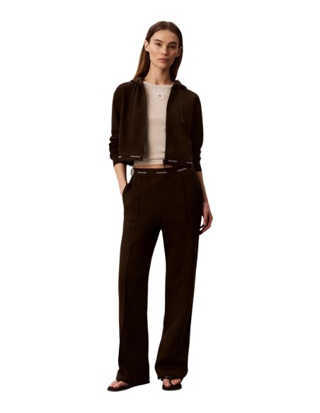 Pantalon femme Calvin Klein Jeans marron coton | choixmode.fr