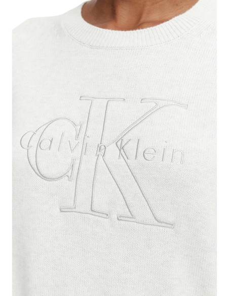 Pull femme Calvin Klein Jeans blanc coton | choixmode.fr