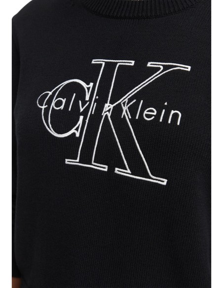 Pull femme Calvin Klein Jeans noir imprimé | choixmode.fr