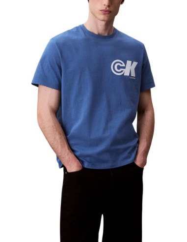 T-shirt homme Calvin Klein Jeans bleu imprimé | choixmode.fr