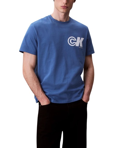 T-shirt homme Calvin Klein Jeans bleu imprimé | choixmode.fr