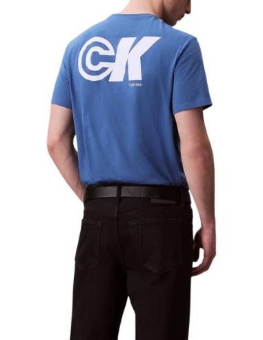T-shirt homme Calvin Klein Jeans bleu imprimé | choixmode.fr