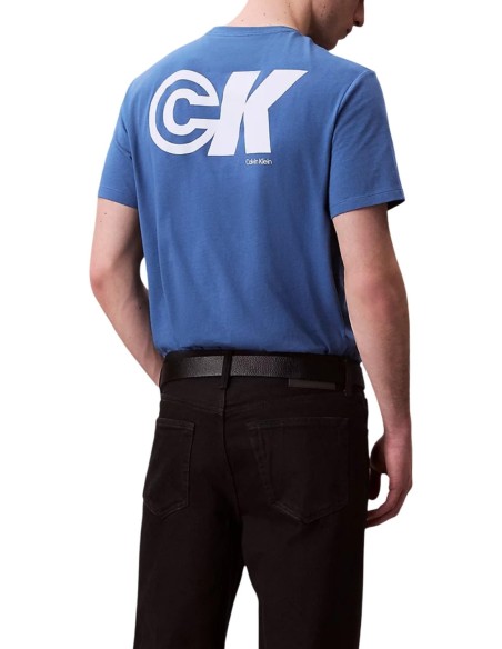 T-shirt homme Calvin Klein Jeans bleu imprimé | choixmode.fr
