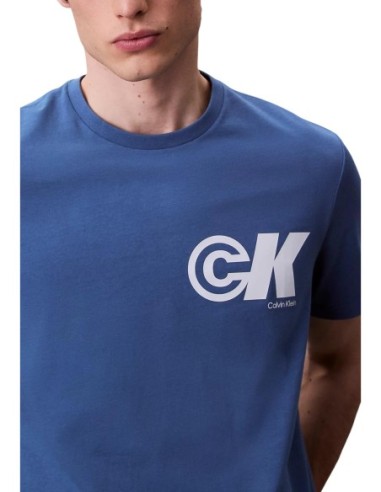 T-shirt homme Calvin Klein Jeans bleu imprimé | choixmode.fr