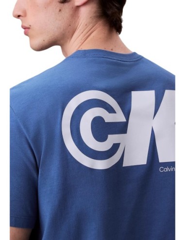 T-shirt homme Calvin Klein Jeans bleu imprimé | choixmode.fr
