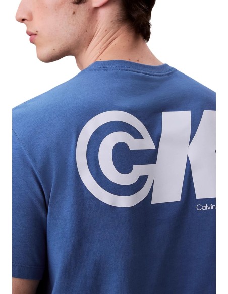 T-shirt homme Calvin Klein Jeans bleu imprimé | choixmode.fr