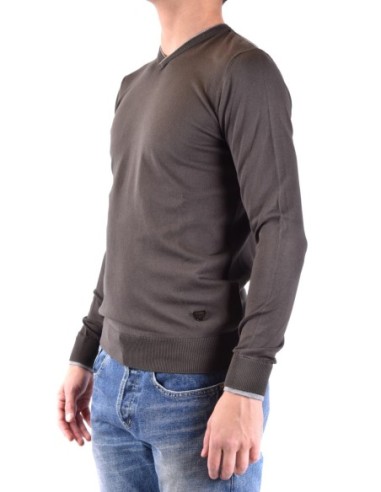 Pull homme Armani Jeans vert col V viscose | choixmode.fr
