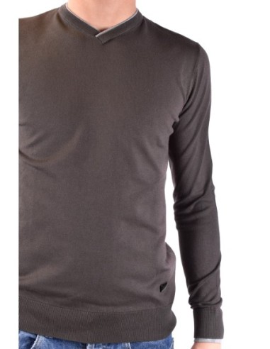 Pull homme Armani Jeans vert col V viscose | choixmode.fr