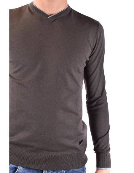 Pull homme Armani Jeans vert col V viscose | choixmode.fr