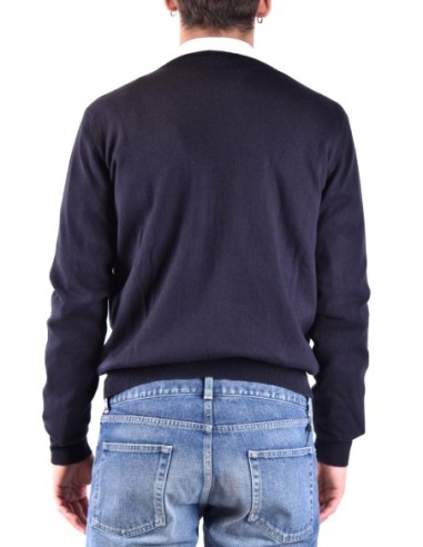 Pull homme Armani Jeans bleu col V boutonné | choixmode.fr