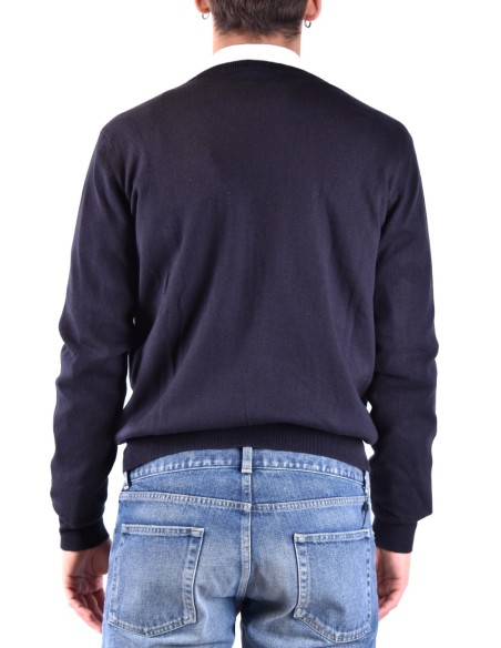 Pull homme Armani Jeans bleu col V boutonné | choixmode.fr