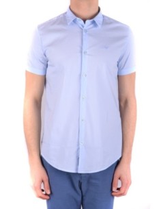 Chemise homme Armani Jeans bleu azur manches courtes | choixmode.fr