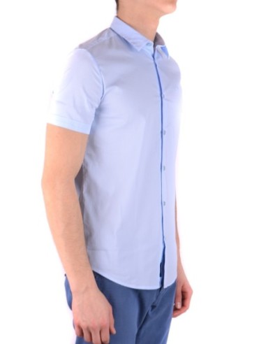 Chemise homme Armani Jeans bleu azur manches courtes | choixmode.fr