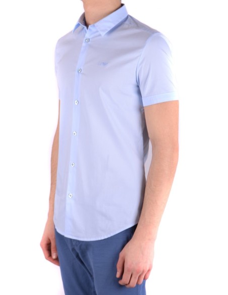 Chemise homme Armani Jeans bleu azur manches courtes | choixmode.fr