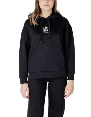 Sweat à capuche femme Armani Exchange noir minimaliste | choixmode.fr