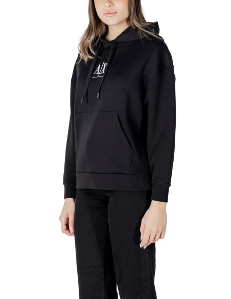 Sweat à capuche femme Armani Exchange noir minimaliste | choixmode.fr