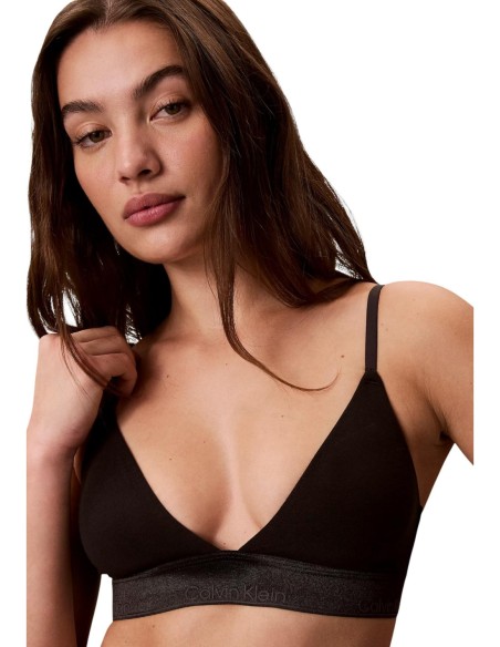 Soutien-gorge triangle femme Calvin Klein noir coton modal | choixmode.fr