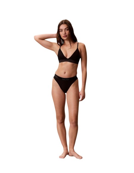 Soutien-gorge triangle femme Calvin Klein noir coton modal | choixmode.fr