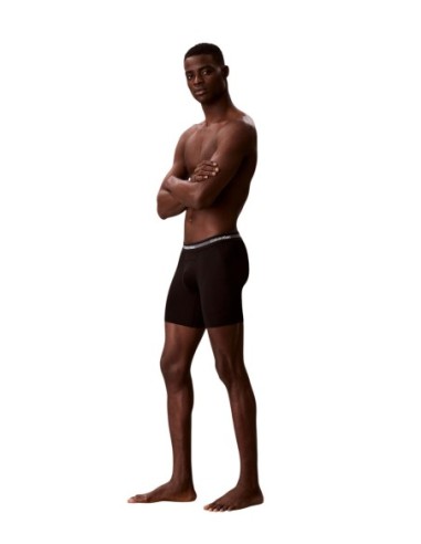 Boxer brief noir long CK – lot de 3 polyester