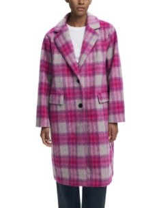 Manteau femme Desigual rose à carreaux| choixmode.fr