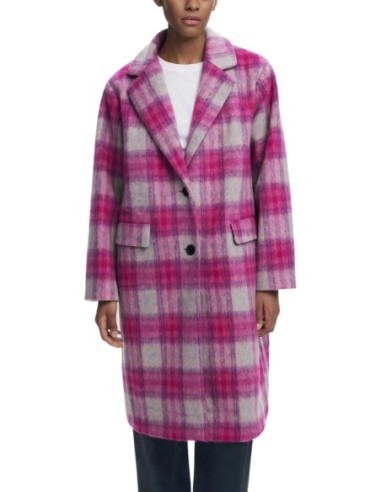 Manteau femme Desigual rose à carreaux| choixmode.fr
