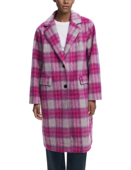 Manteau femme Desigual rose à carreaux| choixmode.fr