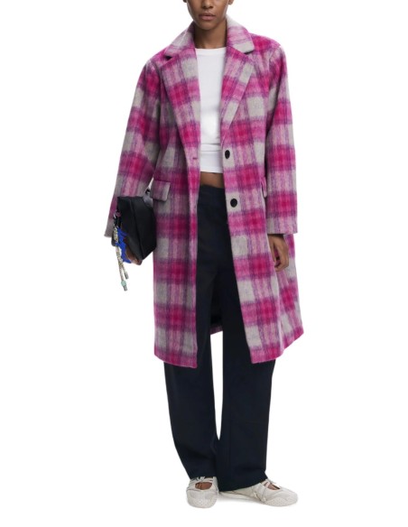 Manteau femme Desigual rose à carreaux| choixmode.fr