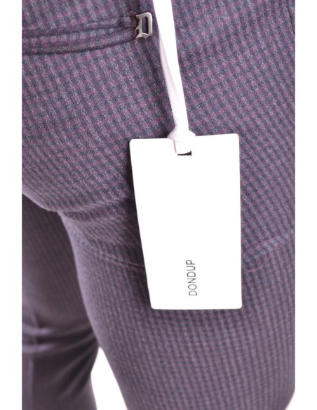 Pantalon homme Dondup bleu à carreaux laine| choixmode.fr