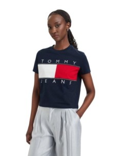 T-shirt femme Tommy Hilfiger Jeans bleu| choixmode.fr