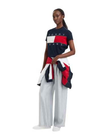 T-shirt femme Tommy Hilfiger Jeans bleu| choixmode.fr