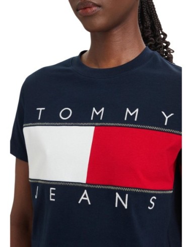 T-shirt femme Tommy Hilfiger Jeans bleu| choixmode.fr