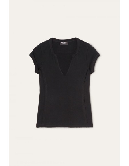 Dondup t-shirt femme noir col V | choixmode.fr