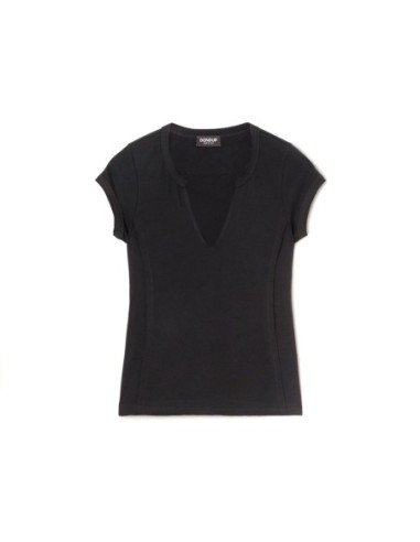 Dondup t-shirt femme noir col V | choixmode.fr